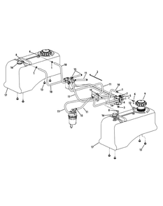 Fuel Tank Assembly Diagram and Parts List for S7232-D 53AY8DU8050-312HP Cub Cadet Lawn Tractor